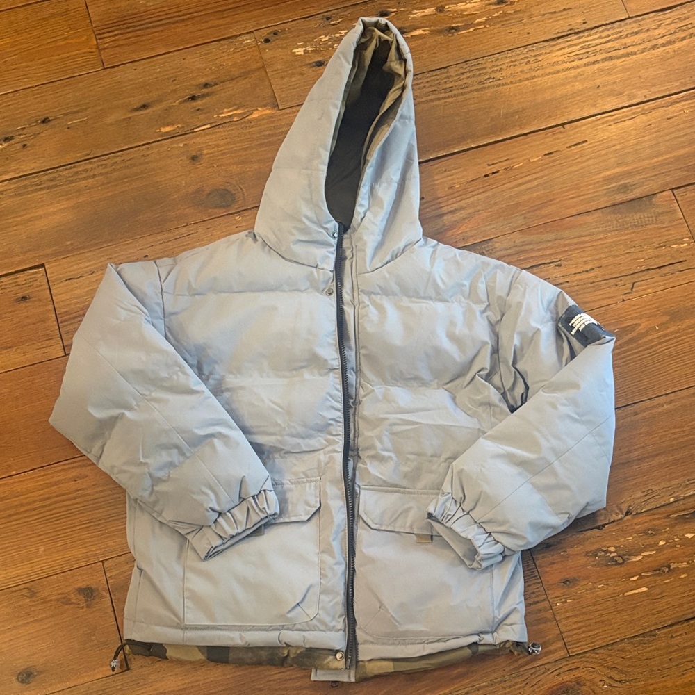Naive Gray Hooded Puffer Jacket